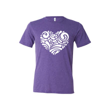 valentine heart swirl t-shirt - purple - soft and spun apparel