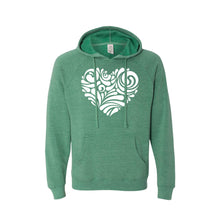 valentine heart swirl pullover hoodie - sea green - soft and spun apparel