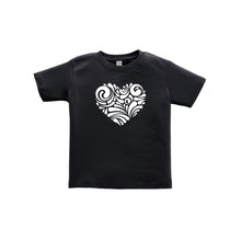 valentine heart swirl toddler tee - black - soft and spun apparel