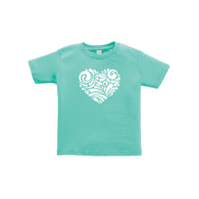 valentine heart swirl toddler tee - caribbean - soft and spun apparel