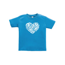 valentine heart swirl toddler tee - cobalt - soft and spun apparel