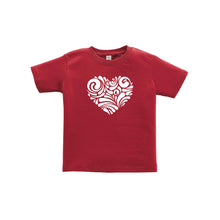 valentine heart swirl toddler tee - garnet - soft and spun apparel