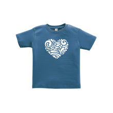 valentine heart swirl toddler tee - indigo - soft and spun apparel