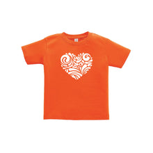 valentine heart swirl toddler tee - orange - soft and spun apparel