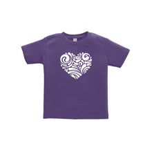 valentine heart swirl toddler tee - purple - soft and spun apparel