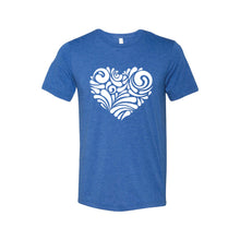 valentine heart swirl t-shirt - true royal - soft and spun apparel