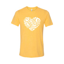 valentine heart swirl t-shirt - yellow - soft and spun apparel