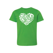 valentine heart swirl kids t-shirt - apple - soft and spun apparel