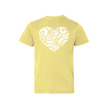 valentine heart swirl kids t-shirt - butter - soft and spun apparel