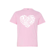valentine heart swirl kids t-shirt - pink - soft and spun apparel