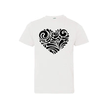 valentine heart swirl kids t-shirt - white - soft and spun apparel