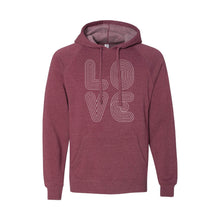 love lines pullover hoodie - crimson - soft and spun apparel