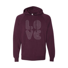 love lines pullover hoodie - maroon - soft and spun apparel
