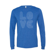love lines long sleeve t-shirt - true royal - soft and spun apparel