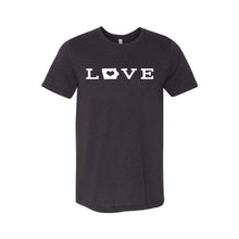 love - iowa t-shirt - black- midwest nice - soft and spun apparel