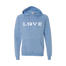 love - iowa - pullover hoodie - pacific - soft and spun apparel