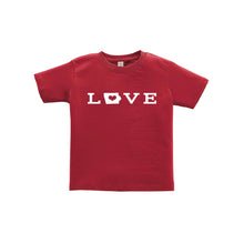 love - iowa - toddler tee- garnet - soft and spun apparel