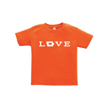 love - iowa - toddler tee- orange - soft and spun apparel