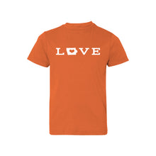 love - iowa - kids t-shirt - orange - midwest nice collection - soft and spun apparel