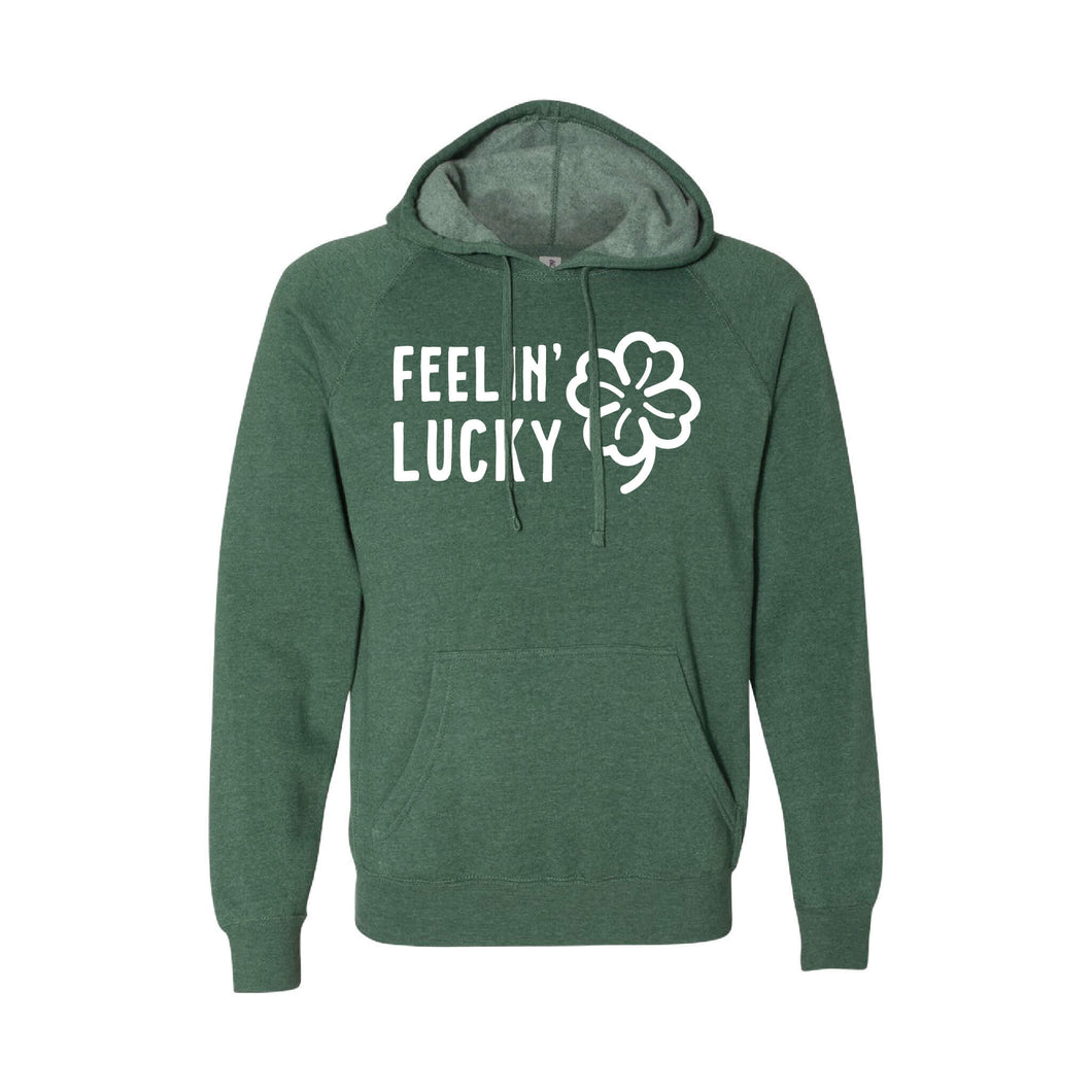 Feelin' Lucky St Patrick's Day Hoodie - Moss Green - Soft and Spun Apparel