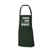 dinner plus wine equals winner apron - deep forest - soft and spun apparel