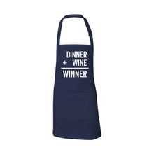dinner plus wine equals winner apron - nantucket navy - soft and spun apparel