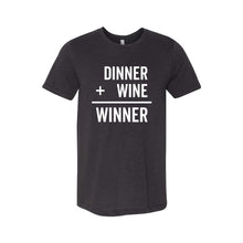dinner + wine = winner - black - soft & spun apparel