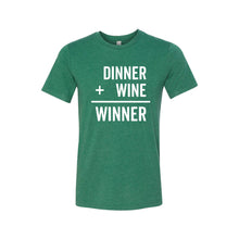 dinner + wine = winner - grass green - soft & spun apparel