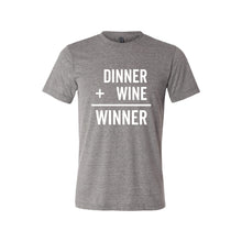 dinner + wine = winner - grey - soft & spun apparel