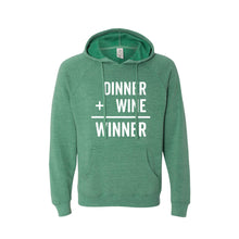 Diner + Wine = Winner Hoodie - Sea Green - Soft & Spun Apparel