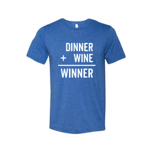 dinner + wine = winner - true royal - soft & spun apparel