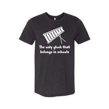the only glock that belongs in schools t-shirt - black - soft and spun apparel