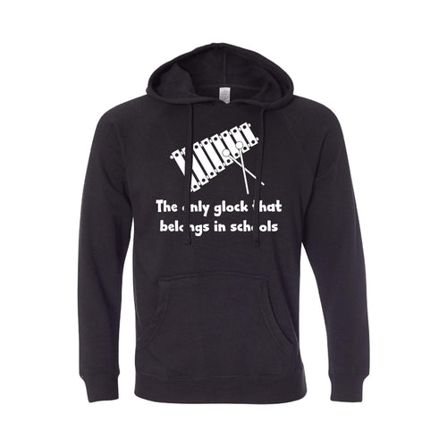 the only glock that belongs in schools pullover hoodie - black - soft and spun apparel