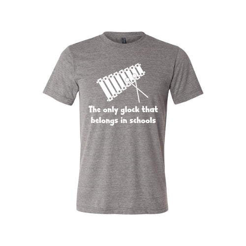 the only glock that belongs in schools t-shirt - grey - soft and spun apparel