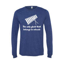 the only glock that belongs in schools long sleeve t-shirt - navy - soft and spun apparel