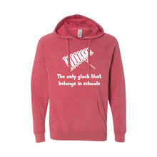 the only glock that belongs in schools pullover hoodie - pomegranate - soft and spun apparel