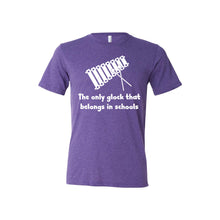 the only glock that belongs in schools t-shirt - purple - soft and spun apparel