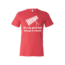 the only glock that belongs in schools t-shirt - red - soft and spun apparel