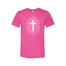 cross t-shirt - easter t-shirt - raspberry - soft and spun apparel