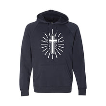 cross hoodie - easter hoodie - classic navy - soft and spun apparel