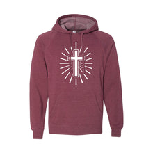cross hoodie - easter hoodie - crimson - soft and spun apparel