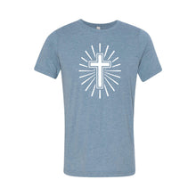 cross t-shirt - easter t-shirt - denim - soft and spun apparel