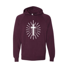 cross hoodie - easter hoodie - maroon - soft and spun apparel