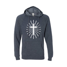 cross hoodie - easter hoodie - midnight navy - soft and spun apparel