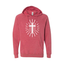 cross hoodie - easter hoodie - pomegranate - soft and spun apparel