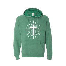 cross hoodie - easter hoodie - sea green - soft and spun apparel