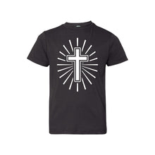 cross kid's t-shirt - easter kid's t-shirt - black - soft and spun apparel