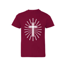 cross kid's t-shirt - easter kid's t-shirt - garnet - soft and spun apparel