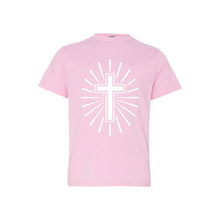 cross kid's t-shirt - easter kid's t-shirt - pink - soft and spun apparel