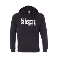 he is risen indeed pullover hoodie - easter hoodie - black - soft and spun apparel